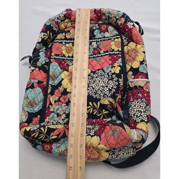 Vera Bradley Happy Snails Navy Floral Large Laptop Tablet Backpack Retired - Picture 4 of 9